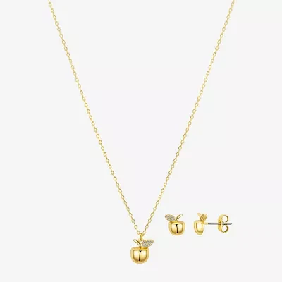 Bijoux Bar Delicates Apple Crystal Gold Tone 2-pc. Jewelry Set
