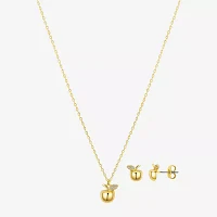 Bijoux Bar Delicates Apple Crystal Gold Tone 2-pc. Jewelry Set