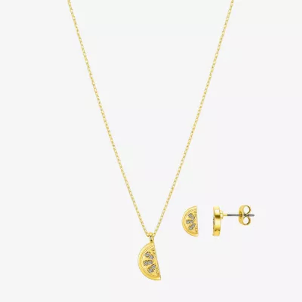 Bijoux Bar Delicates Lemon Crystal Gold Tone 2-pc. Jewelry Set