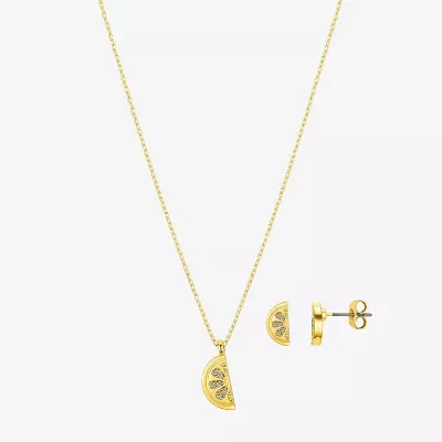 Bijoux Bar Delicates Lemon Crystal Gold Tone 2-pc. Jewelry Set