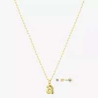 Bijoux Bar Delicates Gold Tone  Initial Womens 2-pc. Jewelry Set