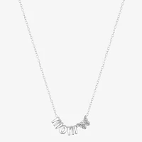 Footnotes Mom Cubic Zirconia Sterling Silver 16 Inch Cable Butterfly Strand Necklace