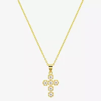 Footnotes Womens White Mother Of Pearl Sterling Silver Cross Pendant Necklaces