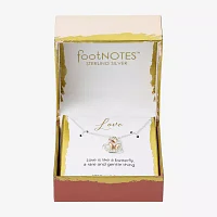 Footnotes Womens Cubic Zirconia Sterling Silver Butterfly Heart Pendant Necklaces
