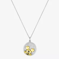 Disney Classics Womens Crystal 10K Gold Over Brass Pure Silver Over Brass Pendant Necklaces
