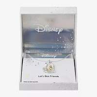 Disney Classics Womens Cubic Zirconia 10K Tri-Color Gold Over Brass Heart Pendant Necklaces
