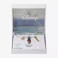 Disney Classics Ohana Womens Cubic Zirconia 10K Gold Over Brass Pure Silver Over Brass Flower Pendant Necklaces