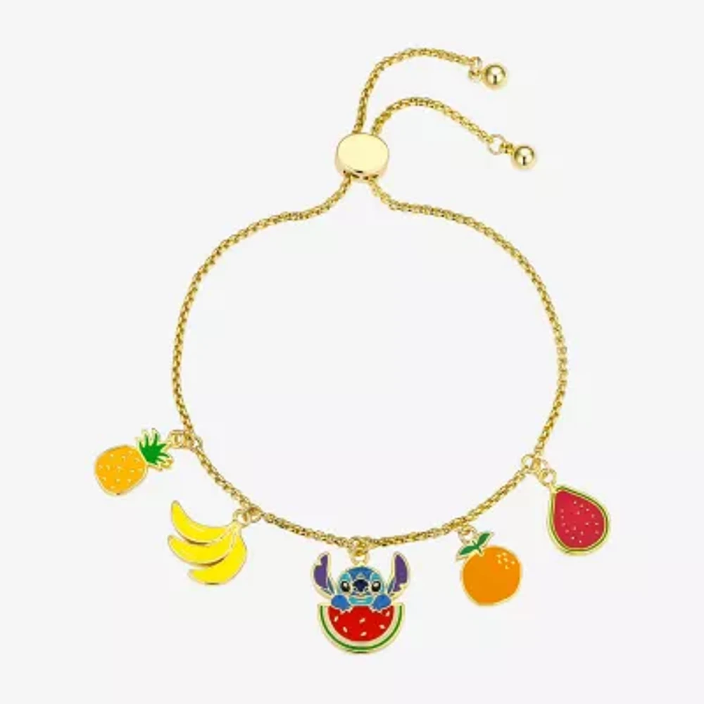 Disney Classics Fruit 10K Gold Over Brass 10 Inch Box Lilo & Stitch Charm Bracelet
