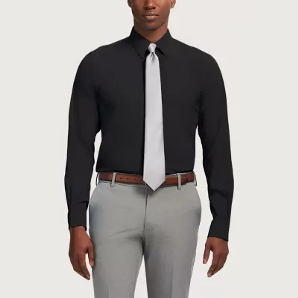 IZOD Mens Slim Fit Easy Care Wrinkle Free Long Sleeve Dress Shirt