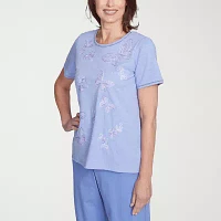 Alfred Dunner Santa Fe Womens Crew Neck Short Sleeve T-Shirt