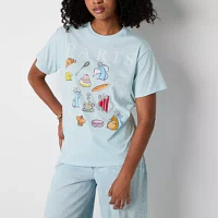 Juniors Disney Pixar Ratatouille Paris Boyfriend Tee Womens Crew Neck Short Sleeve Graphic T-Shirt
