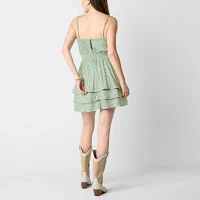 Emerald Sundae Womens Sleeveless Abstract Fit + Flare Dress Juniors