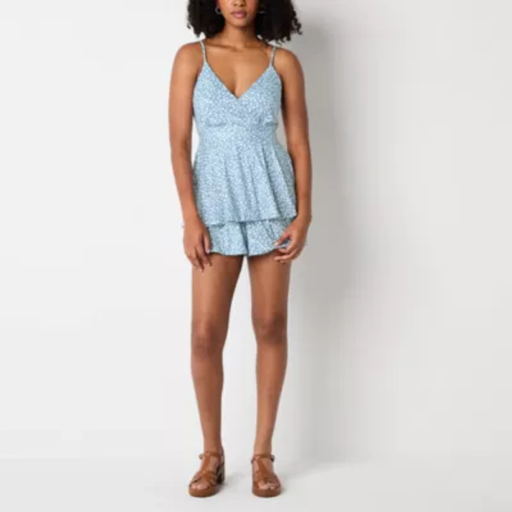 Emerald Sundae Sleeveless Womens Romper-Juniors