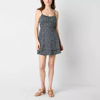 Emerald Sundae Womens Sleeveless Abstract Fit + Flare Dress Juniors