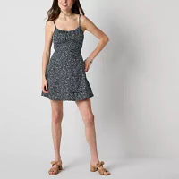 Emerald Sundae Womens Sleeveless Abstract Fit + Flare Dress Juniors