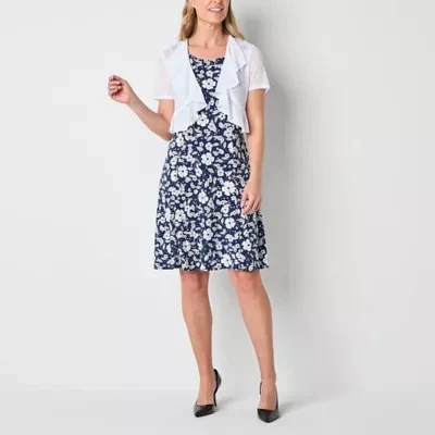Perceptions Womens Floral Jacket Dress