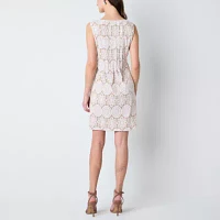 Perceptions Womens Sleeveless Medallion Shift Dress Petite