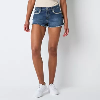 Vanilla Star Womens Low Rise Denim Short-Juniors