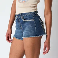 Vanilla Star Womens Low Rise Denim Short-Juniors