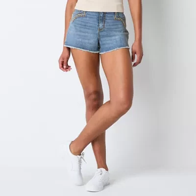 Vanilla Star Womens Low Rise Denim Short-Juniors