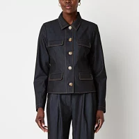 Worthington Womens Faux Denim Blazer