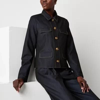 Worthington Womens Faux Denim Blazer