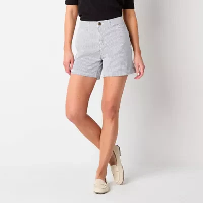St. John's Bay Womens Mid Rise Chino Short