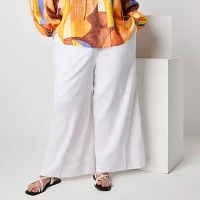 Worthington Plus Womens Relaxed Fit Cropped Pant