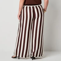Worthington-Plus Womens Wide Leg Pull-On Pants