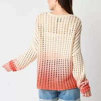 Juniors Womens Round Neck Long Sleeve Lilo & Stitch Pullover Sweater