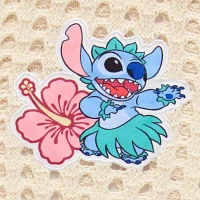 Juniors Womens Round Neck Long Sleeve Lilo & Stitch Pullover Sweater
