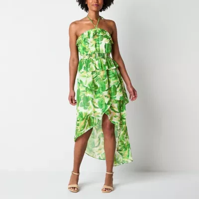 by&by Womens Sleeveless Floral A-Line Dress Juniors