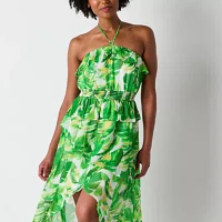 by&by Womens Sleeveless Floral A-Line Dress Juniors