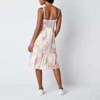 by&by Womens Floral Midi A-Line Dress Juniors
