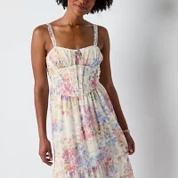 by&by Womens Floral Midi A-Line Dress Juniors