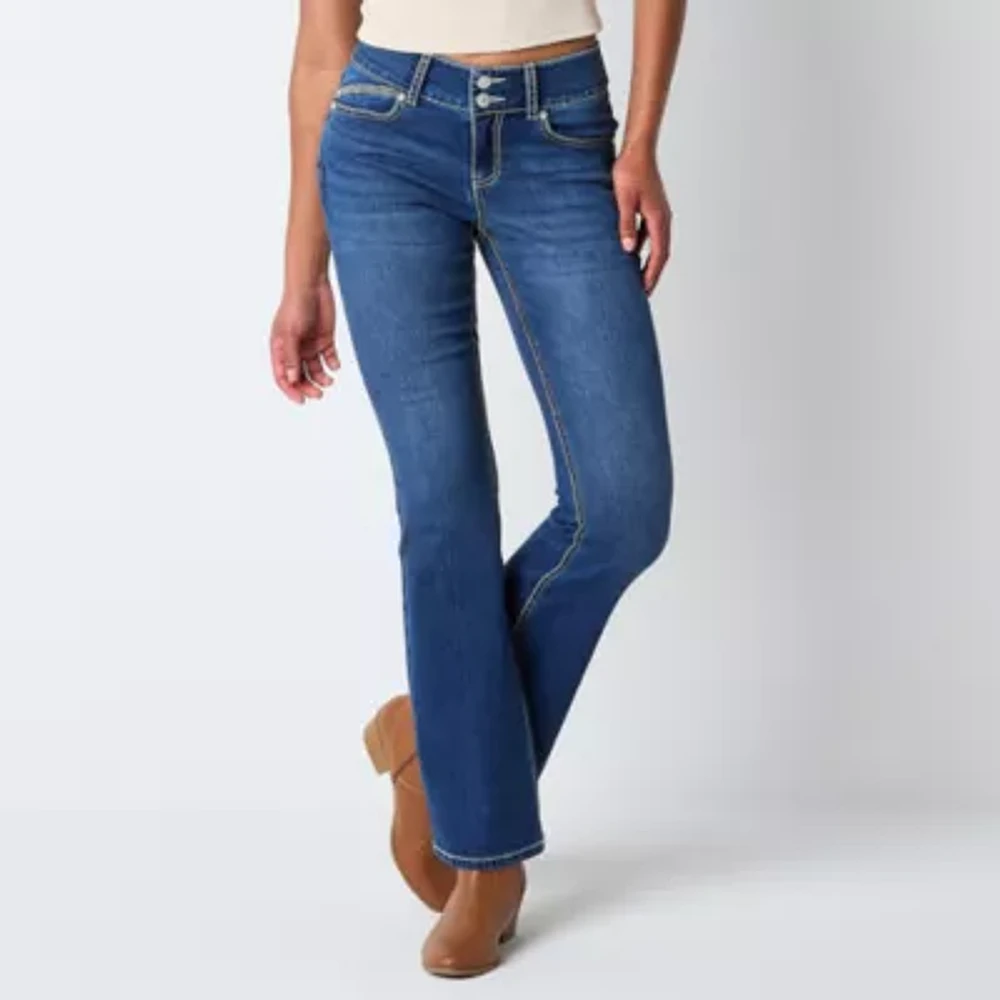 Vanilla Star-Juniors Womens Mid Rise Bootcut Jean