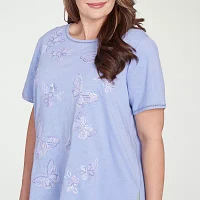 Alfred Dunner Santa Fe Womens Plus Crew Neck Short Sleeve T-Shirt