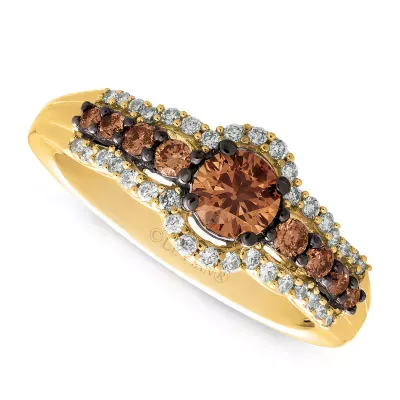 LIMITED QUANTITIES! Le Vian Grand Sample Sale™ Ring featuring Chocolate Diamonds® Vanilla Diamonds® set in 14K Honey Gold