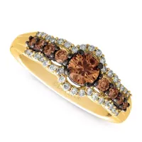 Le Vian® Grand Sample Sale™ Ring featuring Chocolate Diamonds® Vanilla Diamonds® set in 14K Honey Gold™