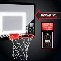 The Black Series LED Light-Up Basketball 18 Inch Hoop Sports Game with Mini Ball for Indoor/Outdoor Play