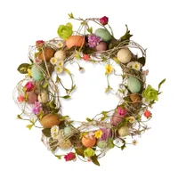 National Tree Co. Garden Accents 18" Easter Wreath With Eggs Flowers And Twigs Wreath