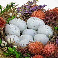 National Tree Co. 10 Floral BirdS Nest Easter Tabletop Decor