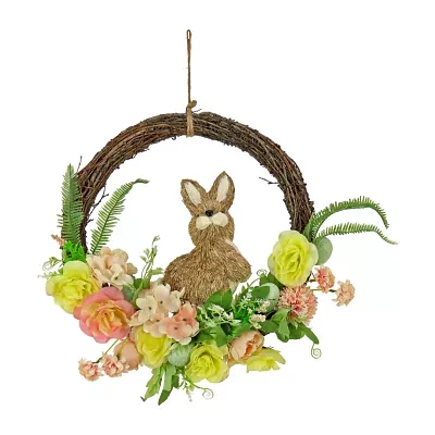 National Tree Co. 16 Bunny And Rose Indoor Wreath