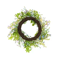 National Tree Co. Flowering Blue Indoor Outdoor Wreath