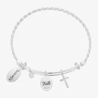 Footnotes Stainless Steel Cross Bangle Bracelet