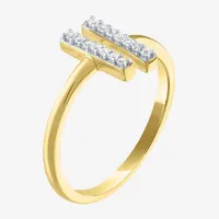 Diamond Addiction Dobule Bar Open Edge 1/10 CT.T.W. Natural Band 14K Gold Over SIlver or Sterling