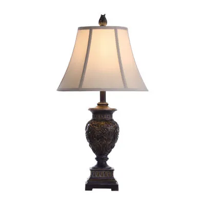 Stylecraft Dark Brown with Tappered Shade Table Lamp