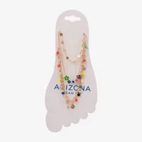 Arizona 3-pc. 9 Inch Link Flower Ankle Bracelet