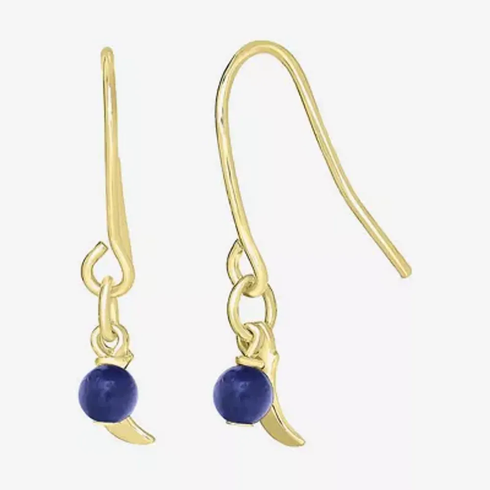 Silver Treasures 14K Gold Over Moon Drop Earrings