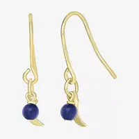 Silver Treasures 14K Gold Over Moon Drop Earrings